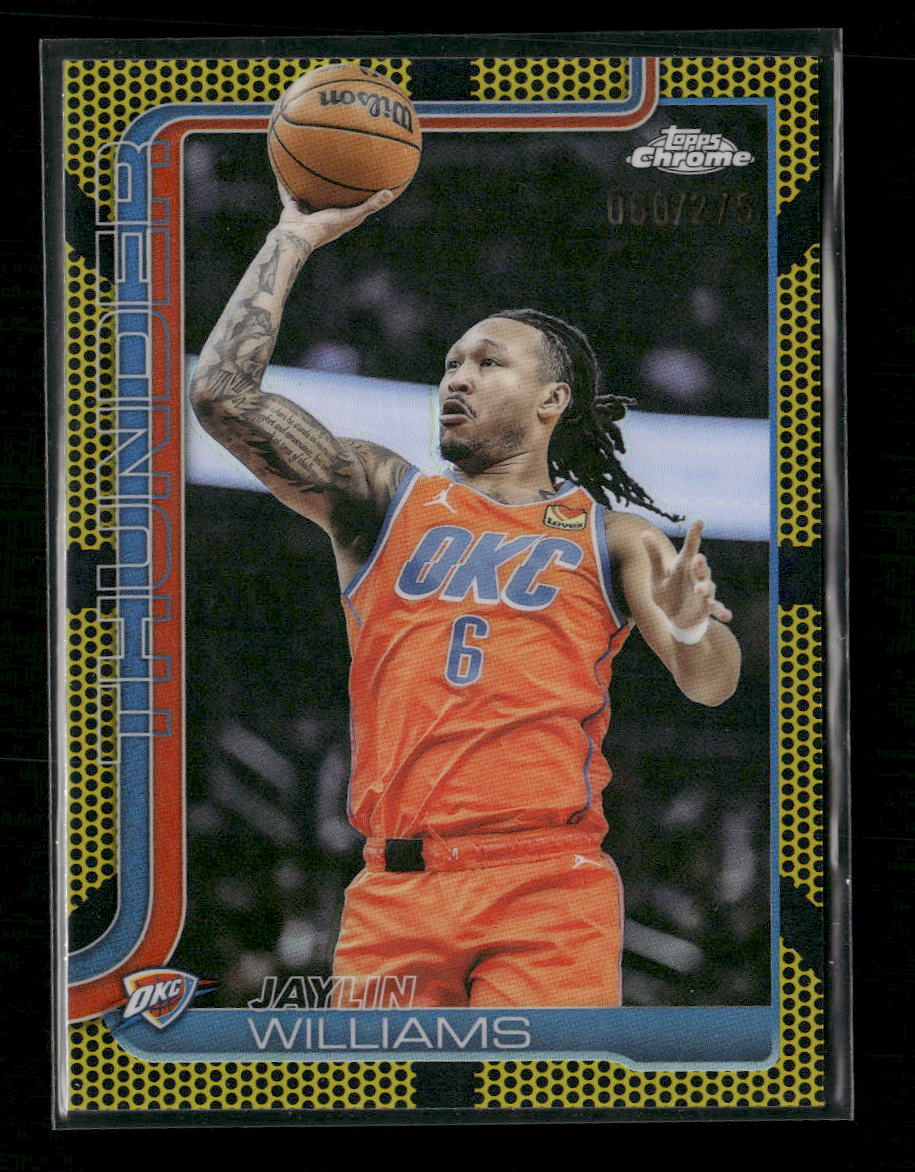 2025-26 Topps Chrome Yellow Basketball Refractor Jaylin Williams #/275 #105