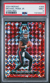2024 Panini Mosaic Camo Red Michael Penix Jr. 9 PSA #308