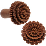 4G Organic Sabo Wood Chrysanthemum Single Flare Plug Set