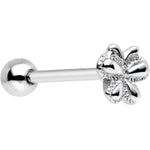 Simple Stainless Steel Butterfly Flat Top Barbell Tongue Ring