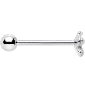 Simple Stainless Steel Butterfly Flat Top Barbell Tongue Ring