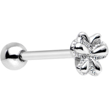 Simple Stainless Steel Butterfly Flat Top Barbell Tongue Ring