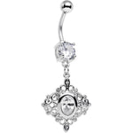 Clear CZ Gem Elegant Beauty Diamond Dangle Belly Ring