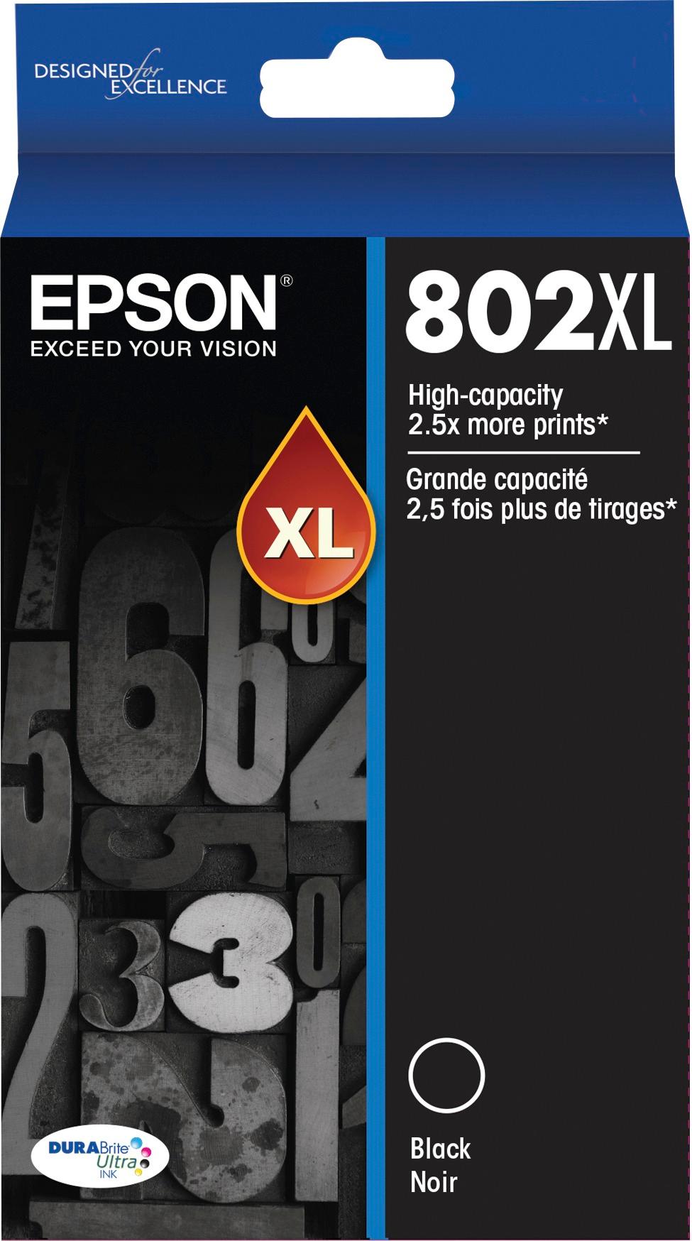 New, Pre-Owned - Epson 802XL Black High Yield Ink Cartridge