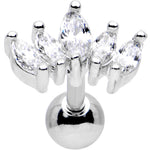 16G 1/4 Stainless Steel Clear CZ Cartilage Earring