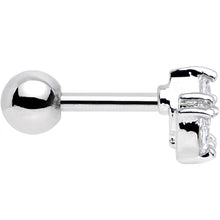 16G 1/4 Stainless Steel Clear CZ Cartilage Earring