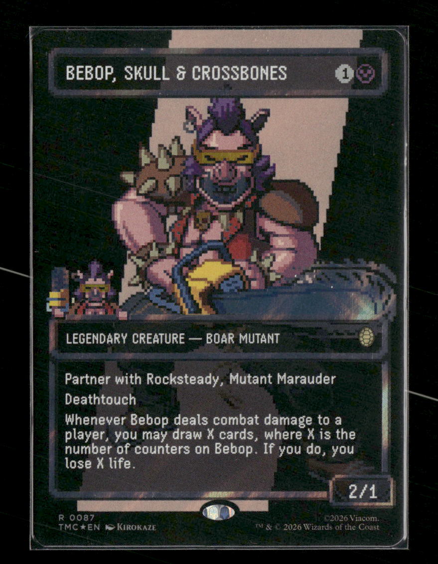 Commander: TMNT Bebop, Skull & Crossbones (Borderless) (Surge Foil) #87
