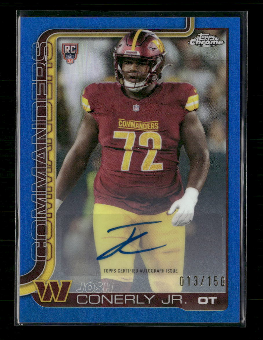 2025 Topps Chrome R. R. Auto Blue Refractor Josh Conerly Jr. #/150 #RRA-JCJ