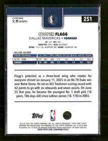 2025-26 Topps Chrome Cooper Flagg Rookie #251