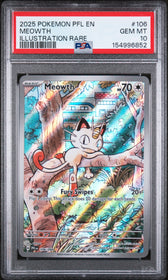 2025 Pokemon Pfl En-Phantasmal Flames Illustration Rare Meowth 10 PSA #106