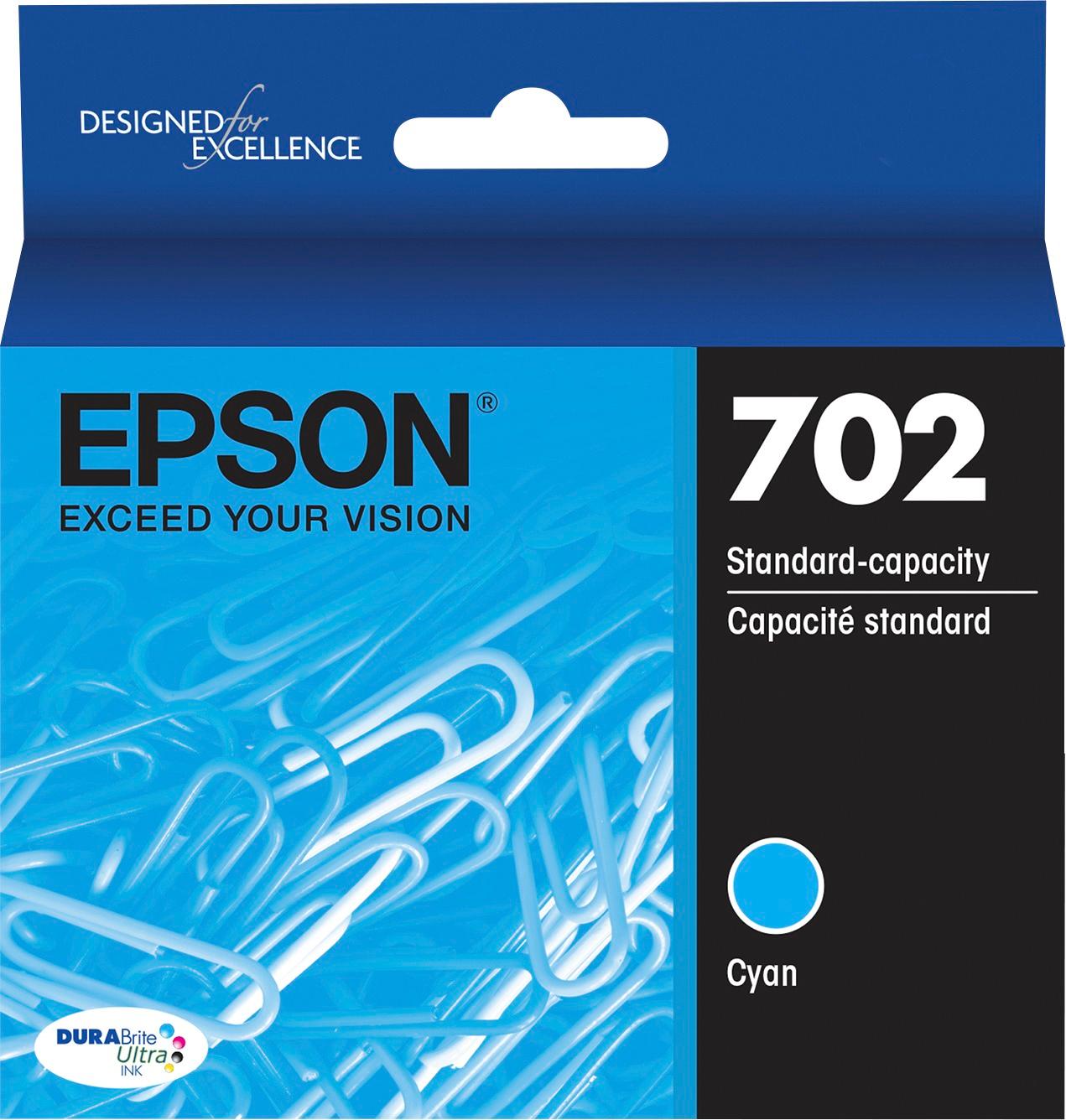 New, Pre-Owned - Epson T702 Cyan Standard Yield (T702220-S) Ink Cartridge