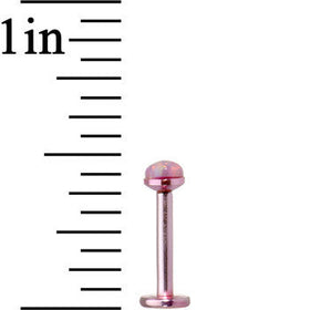 16G 5/16 Pink 3mm Synthetic Opal Internally Threaded Labret