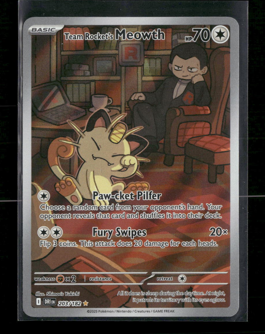SV10: Destined Rivals Team Rocket's Meowth #203/182