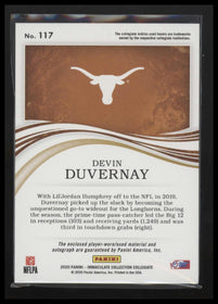 2020 Panini Immaculate Collegiate RC Patch Auto #/25 Devin Duvernay #117