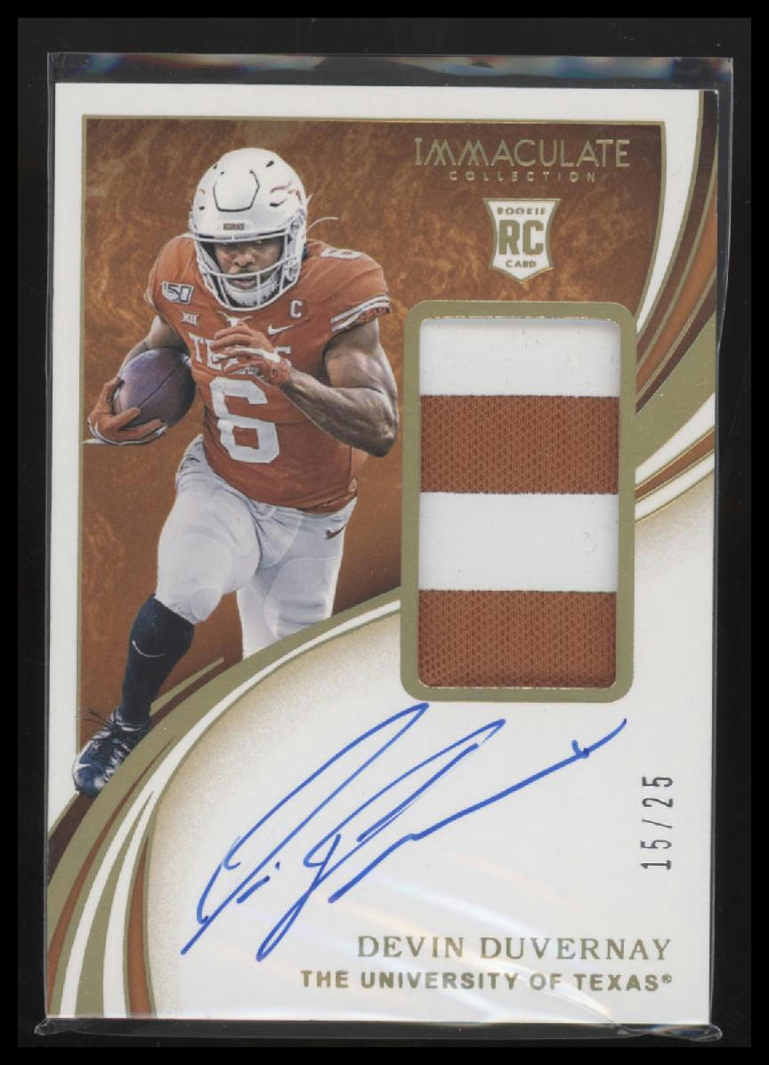 2020 Panini Immaculate Collegiate RC Patch Auto #/25 Devin Duvernay #117