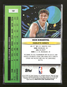 2025-26 Topps Chrome Cosmic Kon Knueppel Rookie #197