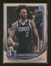 2025-26 Bowman Chrome Rose Gold Refractor Dereck Lively II #/15 #BCV-198