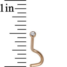 18G 2mm Clear Gem Rose Gold Titanium IP Steel Nose Screw