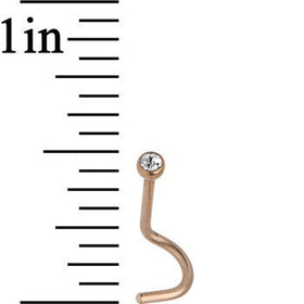 20G 2mm Clear Gem Rose Gold Titanium IP Steel Nose Screw