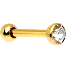 18G 1/4 Gold Plated Steel Clear CZ Cartilage Earring