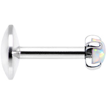 16G 1/4 White 2.5mm Synthetic Opal Prong Set Tragus Earring