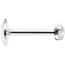 16G 5/16 White 2.5mm Synthetic Opal Internally Threaded Labret