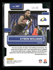 2022 Donruss Gold Die Cut Press Proof Kyren Williams Rookie #/25 #347