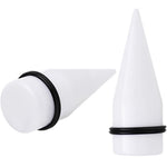 24mm White Acrylic Straight Taper Set