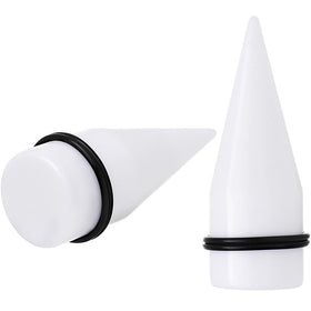 24mm White Acrylic Straight Taper Set
