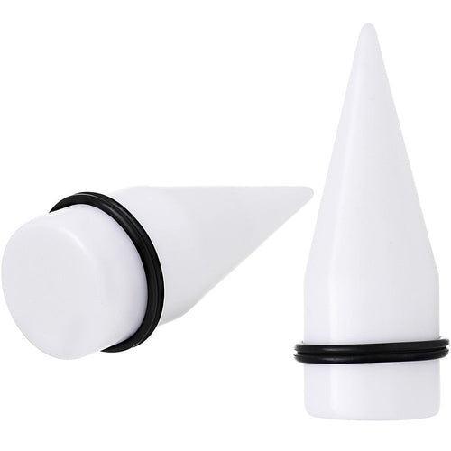 24mm White Acrylic Straight Taper Set
