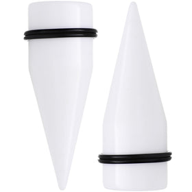 24mm White Acrylic Straight Taper Set