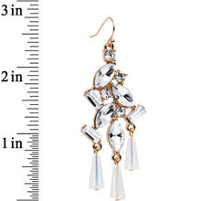Clear Gold Tone Embellished Chandelier Fish Hook Drop Earrings