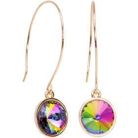 Aurora Gold Tone Pendulum Sphere Fish Hook Earrings