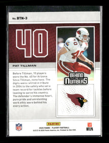2020 Panini Playoff Behind the Numbers Pat Tillman #BTN-3