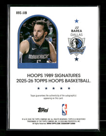 Topps Nba Hoops 1989 Signatures JJ Barea Auto #89S-JJB