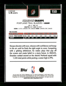 2025-26 Topps Chrome Gold Refractor Shaedon Sharpe #150
