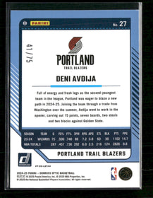 2024-25 Donruss Optic Electricity International Deni Avdija #/75 #27