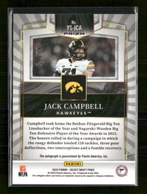 2023 Panini Youth Explosion Auto Gold Laser Prizm /75 Jack Campbell Auto #YS-JCA