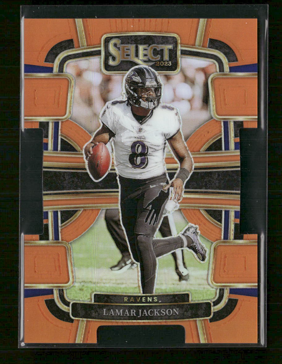 2023 Panini Select Orange Prizms Die Cuts Lamar Jackson #/499 #7
