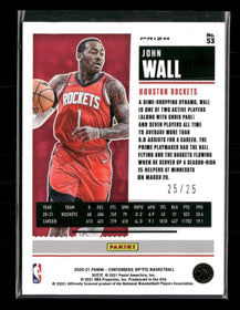 2020-21 Panini Contenders Optic Green Pulsar John Wall #/25 #53