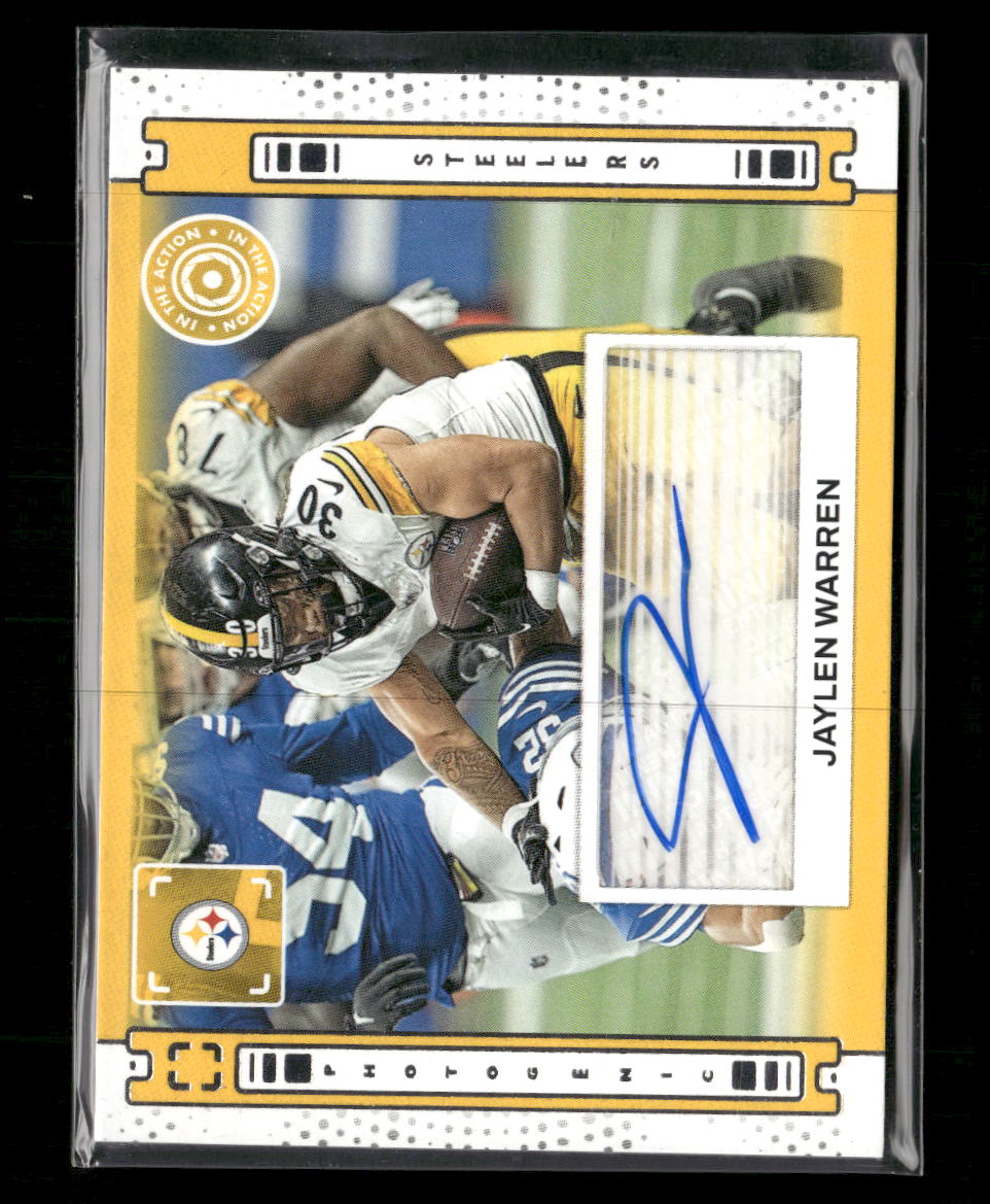 2024 Panini Photogenic In the Action Autographs Jaylen Warren Auto #IAA-JWA