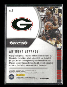 2020 Panini Prizm Draft Picks Collegiate Red Ice Anthony Edwards #1