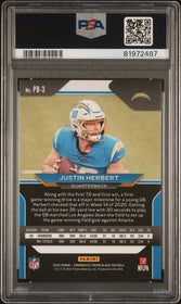 2020 Panini Chronicles Prizm Black Prizm Black Justin Herbert 9 PSA #PB3