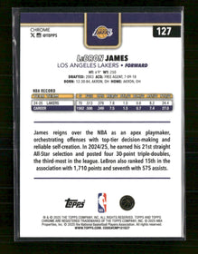 2025-26 Topps Chrome Red White and Blue Refractor LeBron James #127