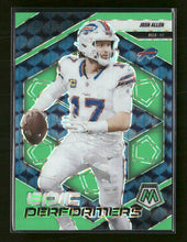 2025 Panini Mosaic Epic Performers Mosaic Green Fluorescent Josh Allen #/10 #9