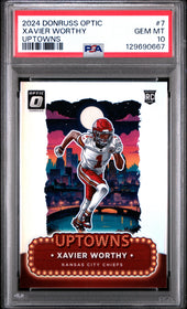 2024 Panini Donruss Optic Uptowns Xavier Worthy 10 PSA #7