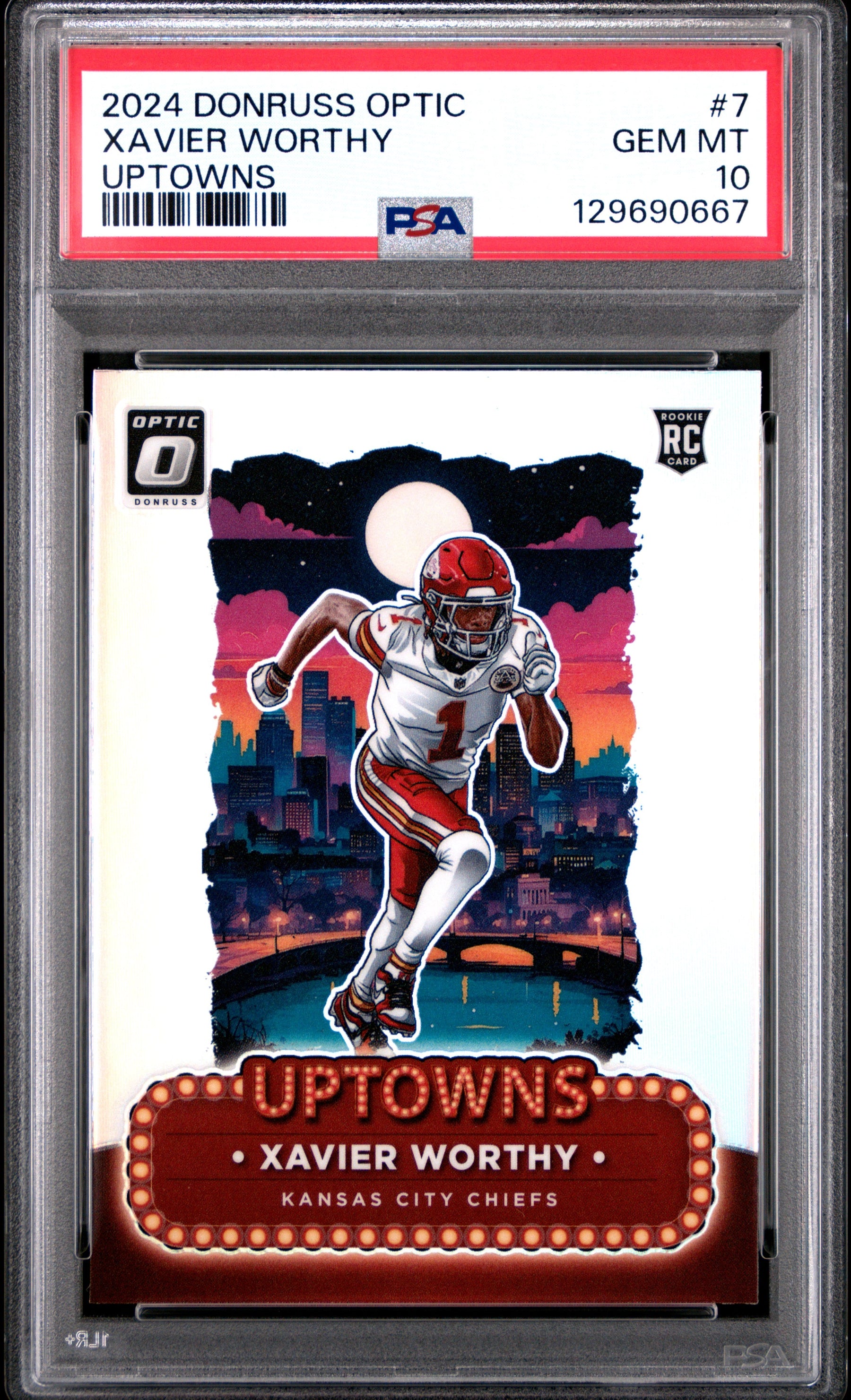 2024 Panini Donruss Optic Uptowns Xavier Worthy 10 PSA #7