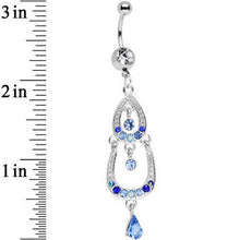 Light Blue Gem Czech Stone Wear Me Out Whale Dangle Belly Ring