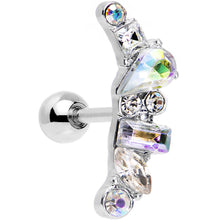 16G 1/4 Aurora Gem Jumble of Jewels Left Ear Cartilage Earring