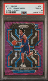 2021 Panini Prizm Purple Wave Cade Cunningham 10 PSA #282